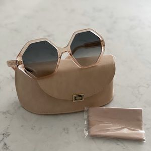 Chloe Hexagon nude Sunglasses